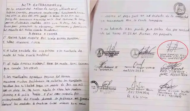 Asamblea sobre la indemnización a los deudos de Ricardo Kunchikui. Foto: La República   