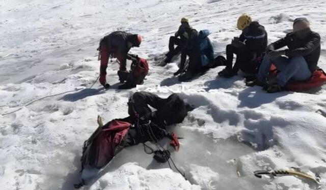 El cuerpo del montañista estadounidense fue hallado a 5.200 m s. n. m. Foto: Andina   