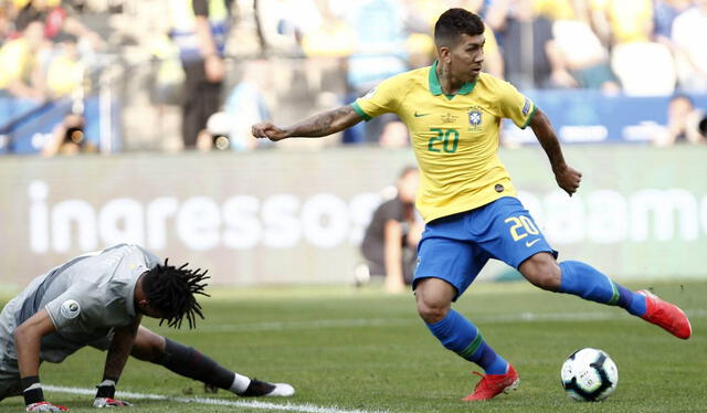  Roberto Firmino fue la gran figura en la goleada de Brasil por 5-0 sobre Perú en la Copa América 2019. Foto: AFP    