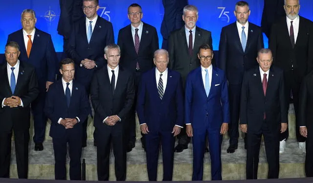 Los líderes de la OTAN reunidos en Estados Unidos. Foto: 20 Minutos   