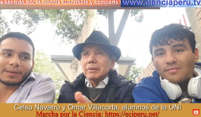  Osmar Villacorta y su compañero en entrevista con el científico Modesto Montoya. Foto: captura del canal de Modesto Montoya.   