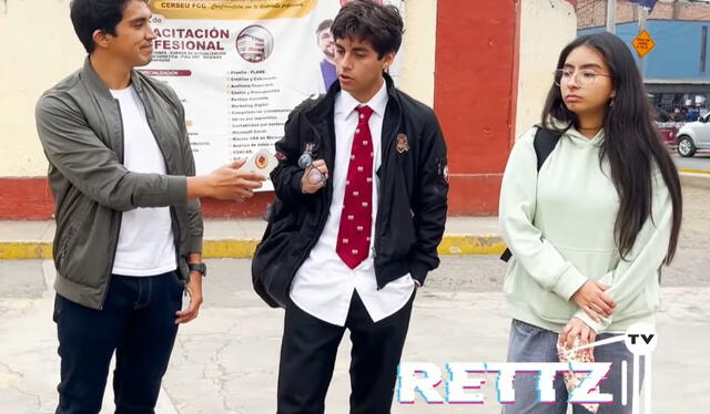  Estudiante de Filosofía de la UNMSM en entrevista al canal de RETTZ TV. Foto: captura del canal RETTZ TV.   