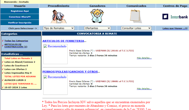  Superintendencia Nacional de Aduanas y de Administración Tributaria (Sunat) organiza una subasta de todos los productos decomisados este 28 de julio. Foto: Sunat 