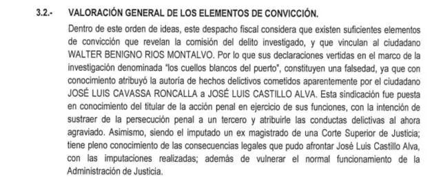  Resolución de la fiscal Plasencia disponiendo investigar a Ríos por mentir.    