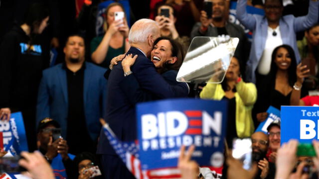 La campaña de Harris cuenta con el apoyo del presidente Joe Biden. Foto: AFP   