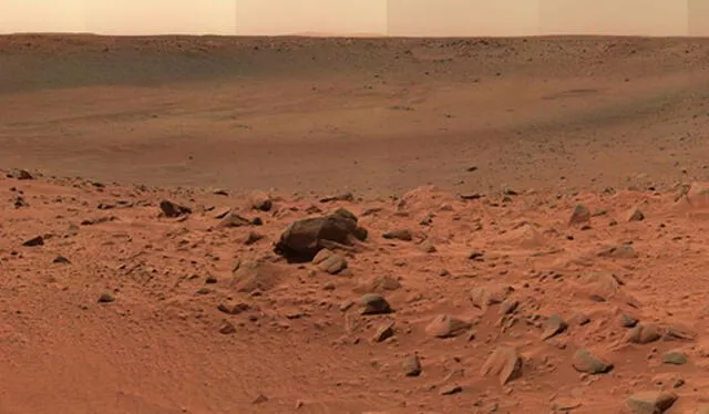  Marte es conocido como el 'Planeta Rojo' debido a su superficie cubierta de óxido de hierro, que le da un color rojizo. Foto: NASA   