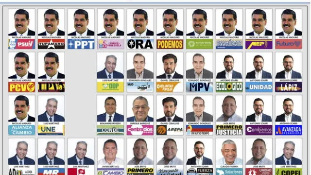  Boleta de sufragio consta de 10 candidatos.    