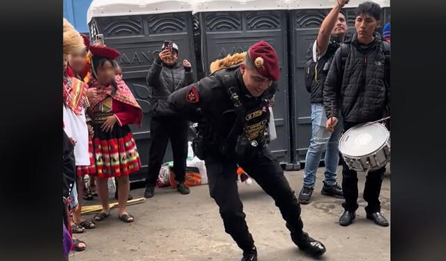 Policía sorprendió a transeúntes y cibernautas. Foto: TikTok    