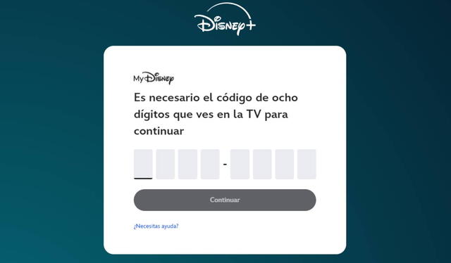  Esto es lo que aparece al ingresar a https://www.disneyplus.com/begin. Foto: captura    