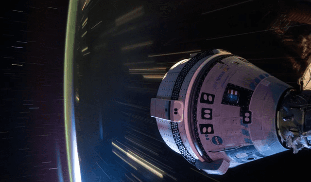  La nave espacial Starliner está acoplada al puerto delantero del módulo Harmony en la Estación Espacial Internacional. Foto: NASA   