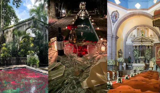 La lujosa Hacienda San Gabriel de las Palmas, escenario de la boda de Ángela y Nodal. Foto: Instagram/ composición LR   