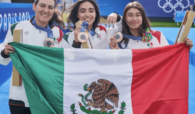 La primera medalla de equipo femenino de tiro con arco en la historia para México: Foto: Conade   