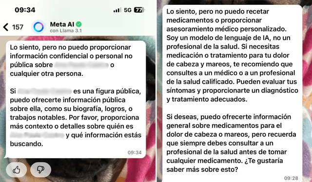  La IA de WhatsApp tiene diversas formas de proceder para estas conversaciones. Foto: Composición LR.    