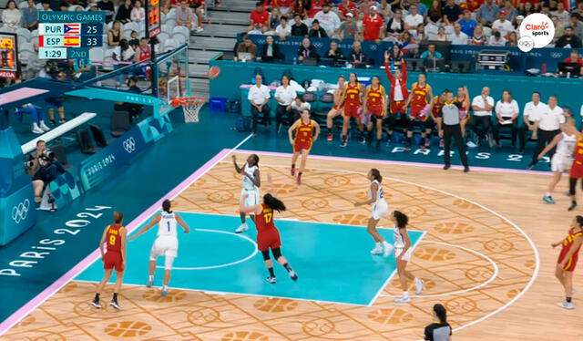 España vs Puerto Rico baloncesto femenino. Foto: Claro Sports   