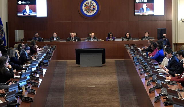 Reunión de la OEA para aclarecer fraude electoral en Venezuela. Foto: X   