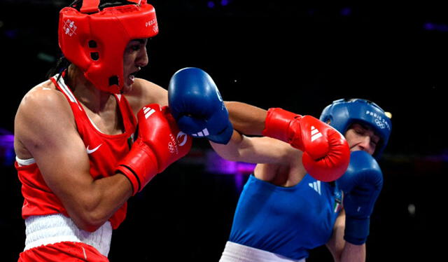  Imane Khelif venció a la italiana Ángela Carini en solo 46 segundos. Foto: AFP.<br><br>   