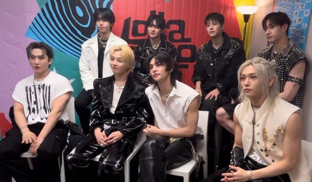  Stray Kids esperando su salida en Lollapalooza 2024. Foto: difusión    