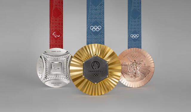  Las tres medallas que se otorgan en los Juegos Olímpicos de París 2024. Foto: París 2024.   