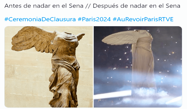    La clausura de los Juegos Olímpicos París 2024 fue el centro de atención y de hilarantes memes que se hicieron virales en las redes sociales. Foto: composición LR/X      