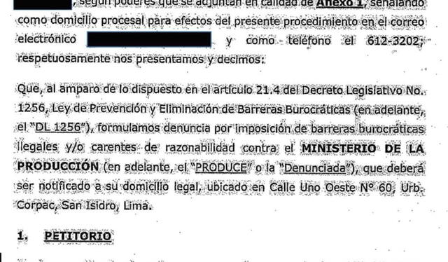 Demanda de la SNP ante Indecopi donde pide que se declare "barrera burocrática" la pesca de anchoveta menor a los 12 centímetros.   