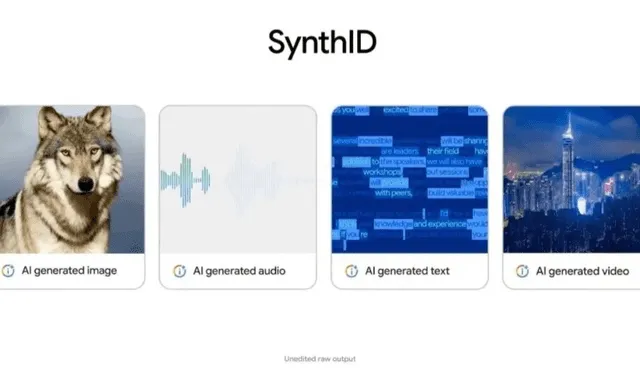  SynthID, es una herramienta creada por Google para identificar contenidos producidos por la IA. Foto: Google DeepMind.   