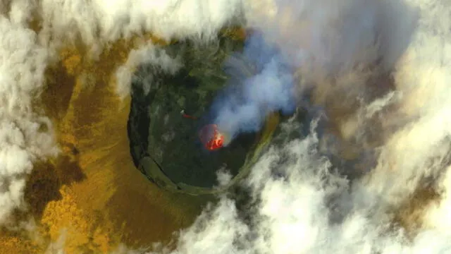 Erupción del volcán Monte Nyiragongo cerca de Goma, República Democrática del Congo. Foto:Histórico el salvador   