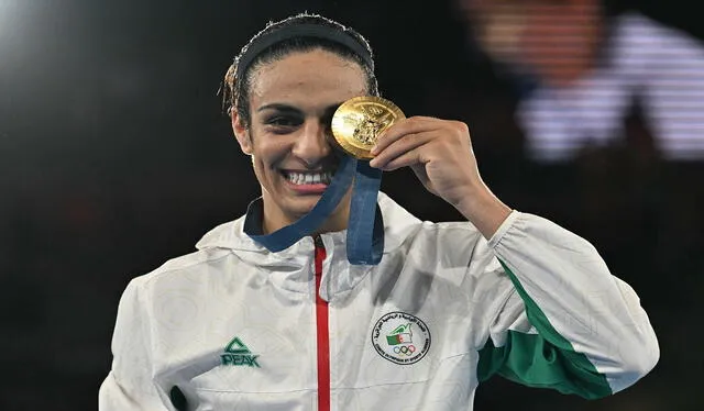 Imane Khelif y su oro en los Juegos Olímpicos de París 2024. Fotografía: AFP 