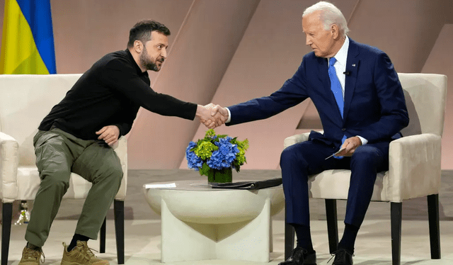  Joe Biden y Volodímir Zelenski se reunieron en múltiples ocasiones para reiterar el apoyo de Estados Unidos a Ucrania. Foto: EFE   