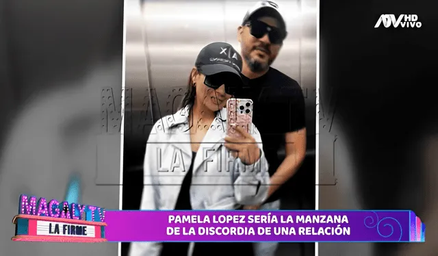  Pamela López y su nuevo 'saliente' Luis Fernando Rodríguez. Foto:captura/MagalyTvLaFirme    