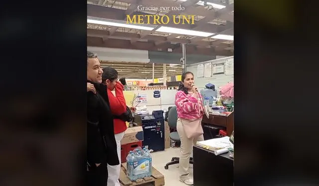 Último perifoneo en Metro UNI emocionó a trabajadores. Foto: TikTok    