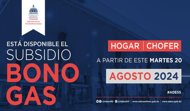 El Bono Gas Hogar y Chofer se distribuye desde el último 20 de agosto. Foto: ADESS   