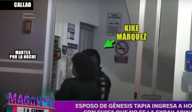 Ampay a Kike Márquez con desconocida mujer. Foto: ATV/ Magaly TV   