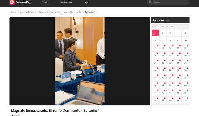 Todos los capítulos en la plataforma de DramaBox. Foto: captura DramaBox   