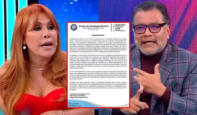  Magaly arremete contra el Colegio de Psicólogos por apoyar la posición machista de ‘farandulero’ Angulo. Foto: composición LR/ captura / Magaly Tv la firme   