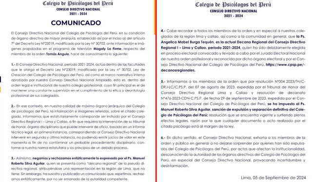  El Colegio de Psicólogos del Perú indicó que el decano que firmó constancia de Tomás Angulo fue expulsado del organismo. Foto: composición LR/CPSP    