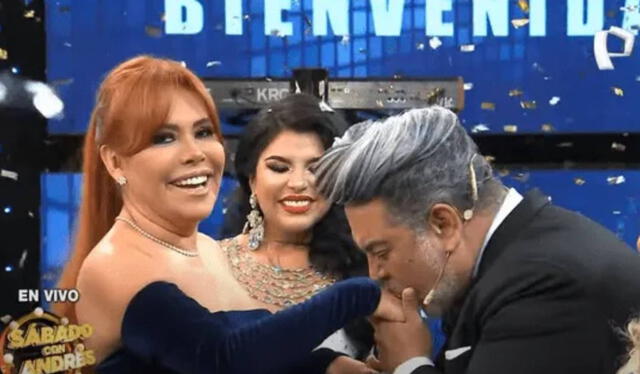  Magaly Medina se presentó tiempo atrás en el programa conducido por Andrés Hurtado. Foto: captura    
