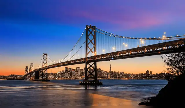  La Bahía de San Francisco es una de las principales atracciones si visitas California. Foto: Vecteezy   
