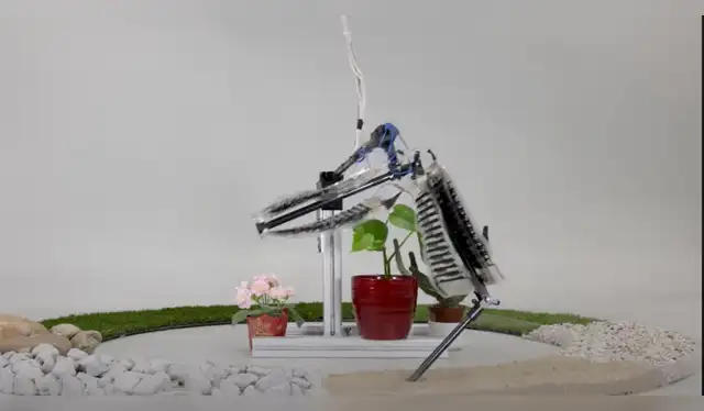 La pierna robótica puede saltar con precisión sobre pasto, arena y piedras. Foto: captura de video 