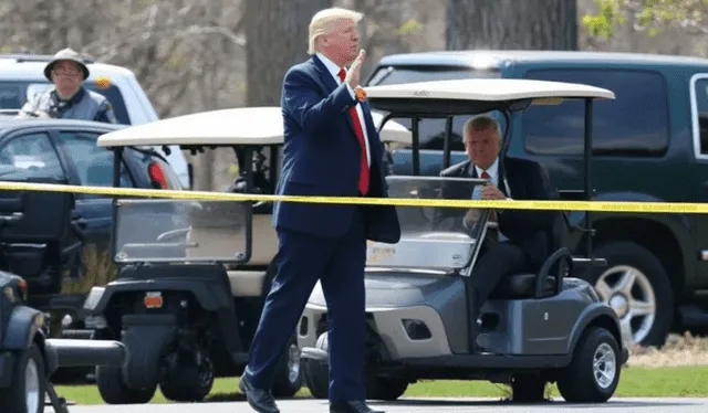  Donald Trump fue puesto a buen recaudo tras escuchar disparos en su vecindario, reportaron medios locales. Foto: OkDiario   