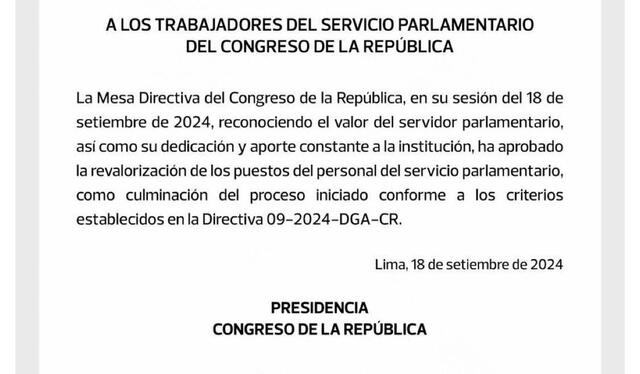 Disposición de la Mesa Directiva 