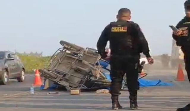  Policía investiga accidente. Foto: habla pueblo    