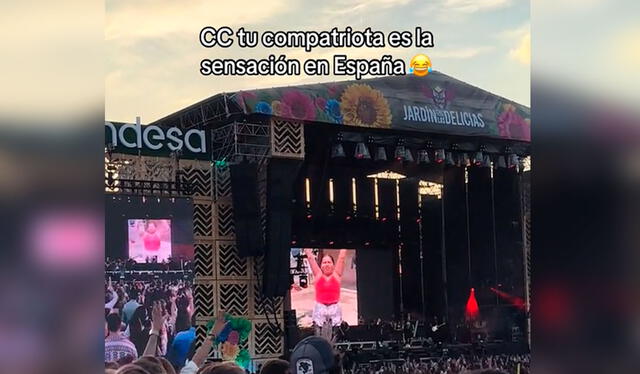  La coreografía no solo llenó de alegría a los asistentes del concierto, sino que también inspiró a otros a unirse a la fiesta. Foto: composición LR/TikTok/@fabiana_fossa   