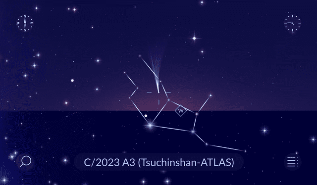  El Cometa C/2023 A3 se podrá apreciar en el cielo estadounidense a partir del 27 de septiembre. Foto: StarWalk   