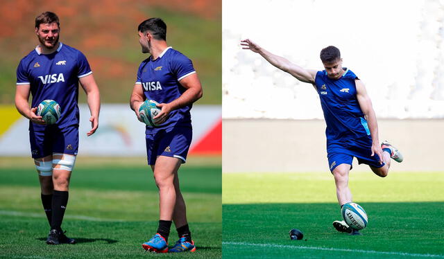 Los Pumas ya realizaron sus primeros trabajos de calentamiento en el Mbombela Stadium. Fotos: UAR   