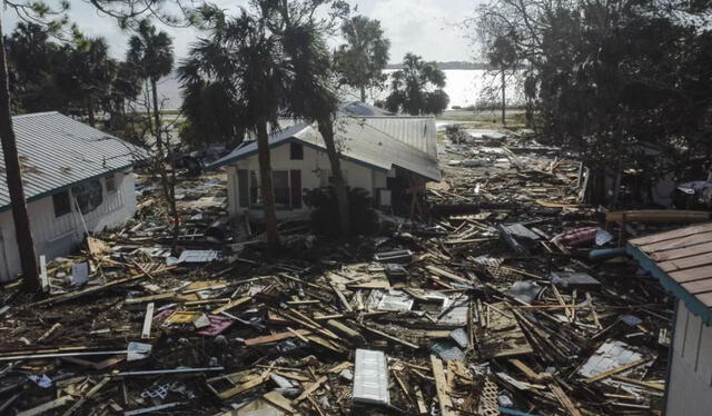 Casas dañadas por el huracán Helene en Estados Unidos. Foto: Euronews.com 