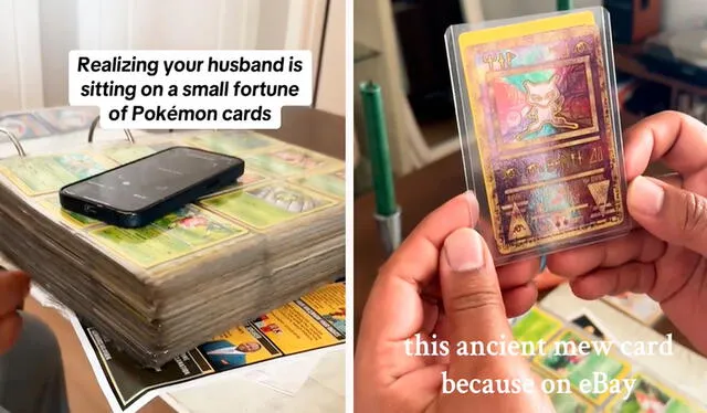  En todo el mundo, muchas personas que alguna vez coleccionaron cartas Pokémon ahora descubren el valor que pueden alcanzar en el mercado. Foto: composición LR/TikTok/@madelinebrice.jpg    