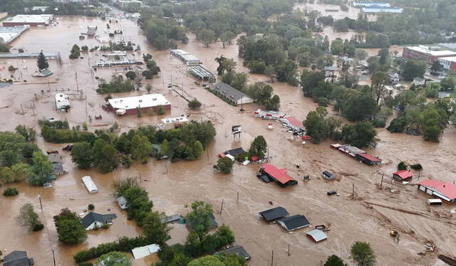 Casas inundadas por el huracán Helene. Foto: El País 