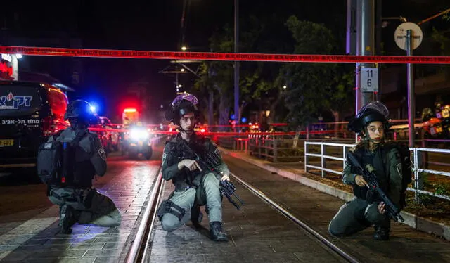  Patrulla de la policía israelí tras un ataque mortal a tiros en Jaffa, Israel (Foto: Itai/Ronflash90)   