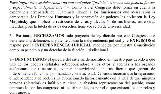 Asociación de Jueces para la Justicia y Democracia, comunicado 2   