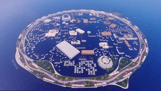  Prototipo de Dogen City la ciudad flotante que utiliza energías renovables, reciclaje de agua y gestión eficiente de residuos. Foto: Dogen City   